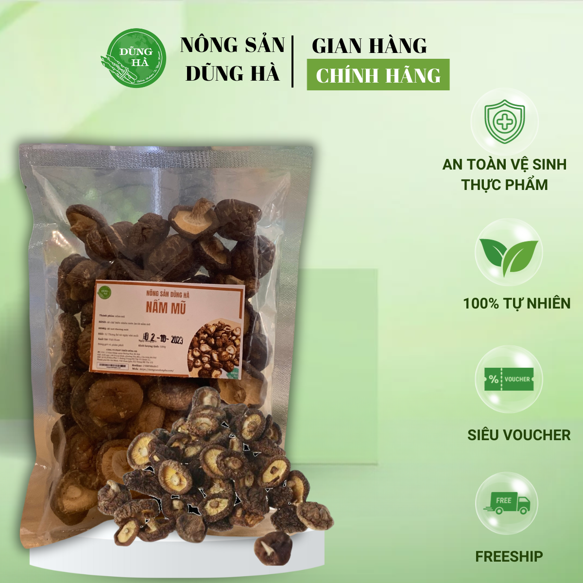 Nấm Hương Khô (nấm mũ) - Nấm Hương Rừng Đặc Sản Tây Bắc 100g