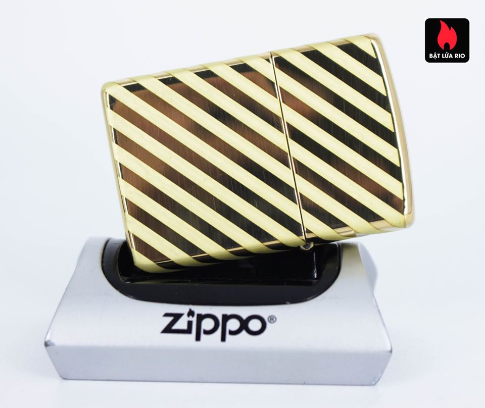 Bật lửa Zippo 49075 - Zippo Vintage Zippo Box Top High Polish Solid Brass
