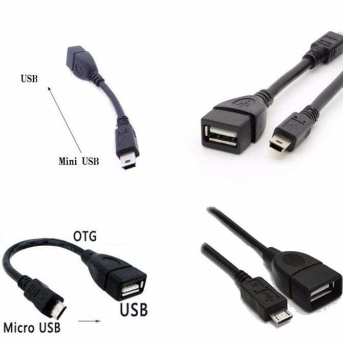 Cáp OTG đầu vuông MINI USB TO USB