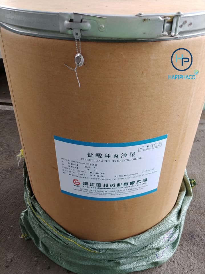 [25KG] Kháng sinh nguyên liệu ENROFLOXACIN HCL 98% (Thùng Nguyên đai, nguyên kiện)