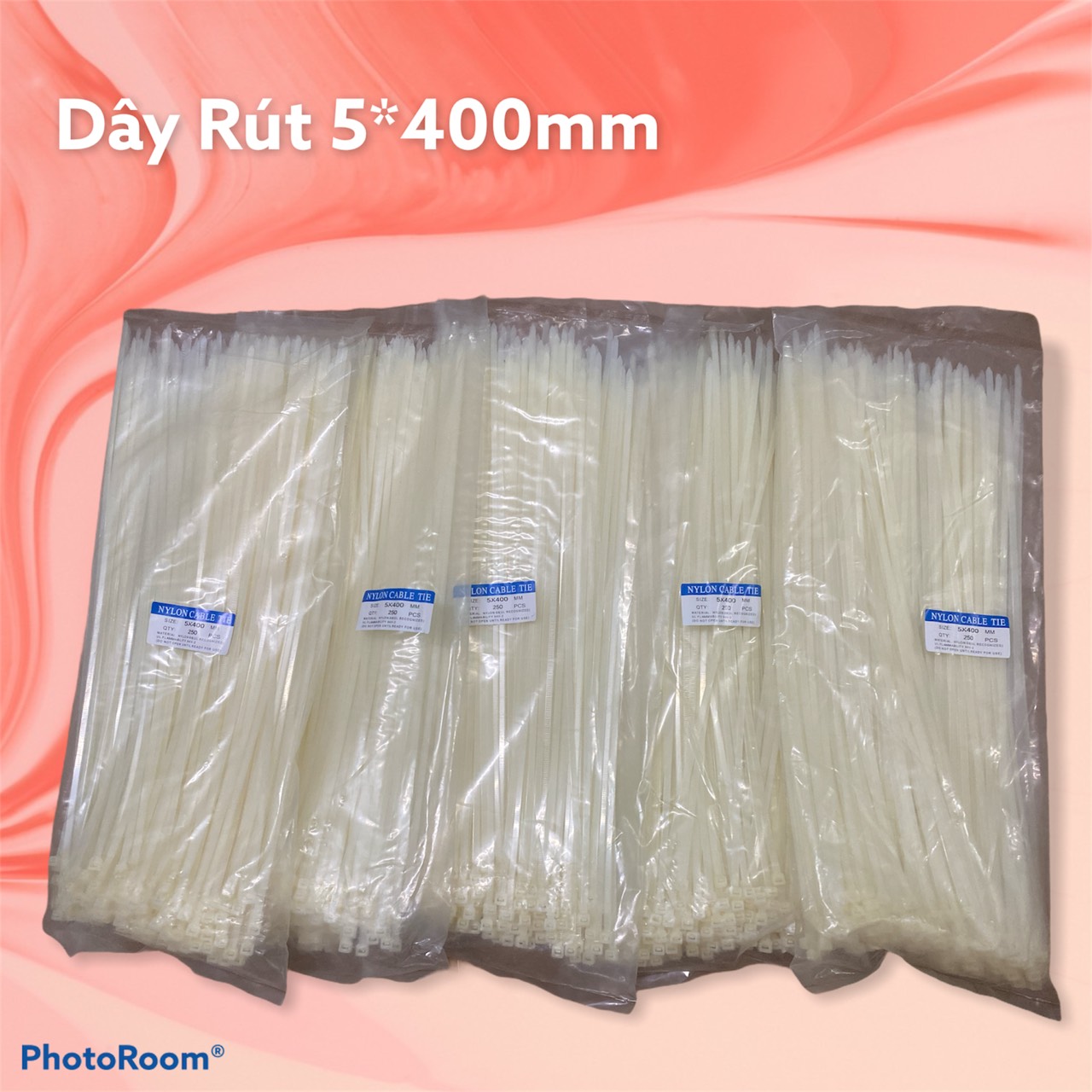 Dây rút nhựa 5*400mm ( ĐÓNG GÓI 1 BỊCH GỒM 250 SỢI DÂY RÚT )