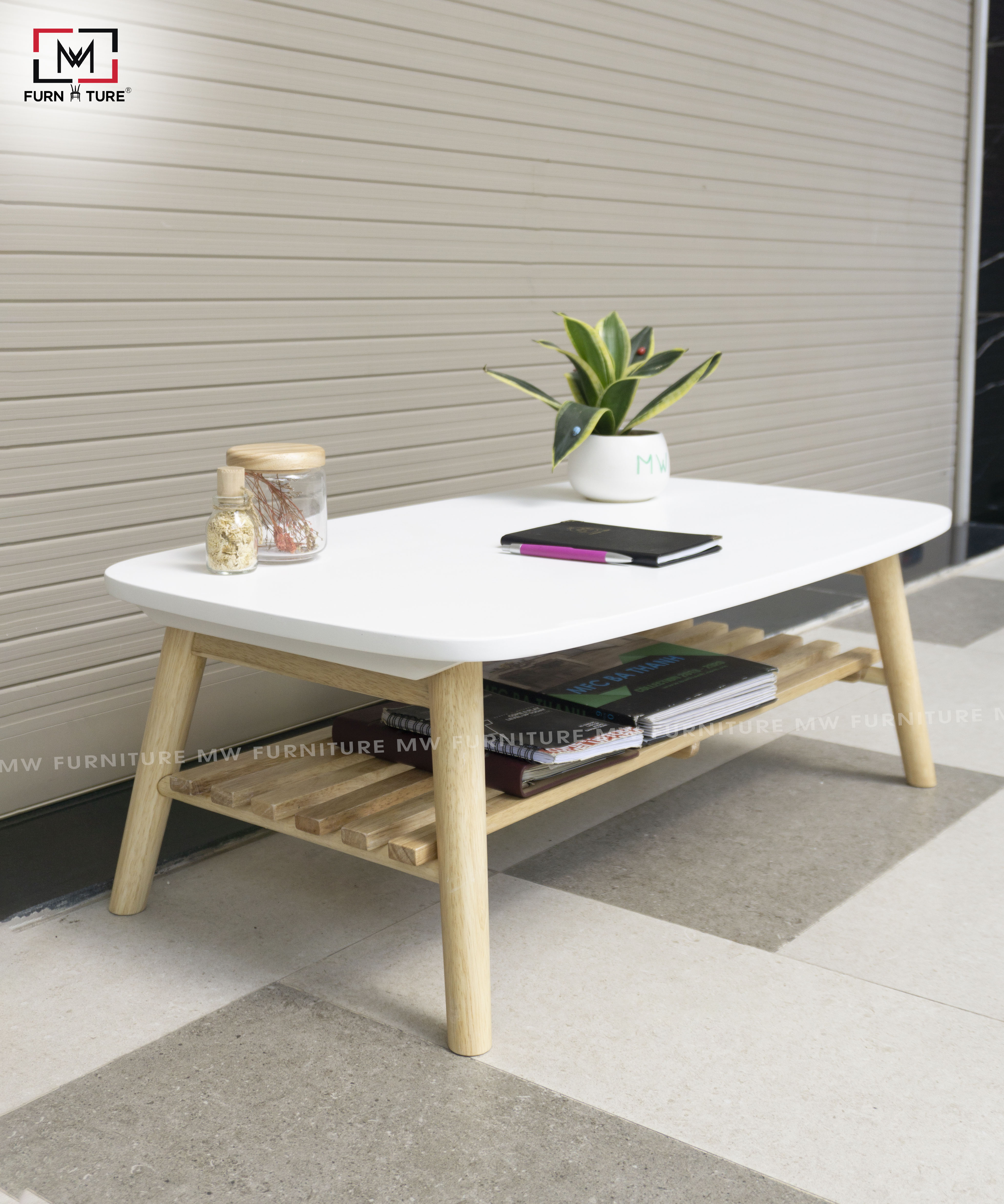 [HCM]BÀN TRÀ/ SOFA CHÂN GẤP HÀN QUỐC CÓ SẠP - B TABLE WHITE