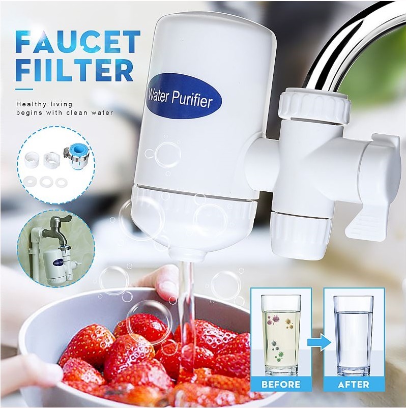 Đầu lọc nước phèn/ thiet bi loc nuoc tai voi - bộ lọc nước sạch tại vòi mini water purifier với 4 tầng, giúp lọc sạch 99,99% các loại cặn bẩn