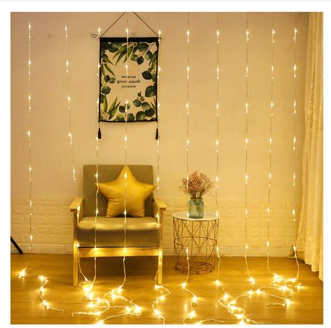 Đèn rèm mành mưa thác nước thả trang Trí 3x2m 3x3m