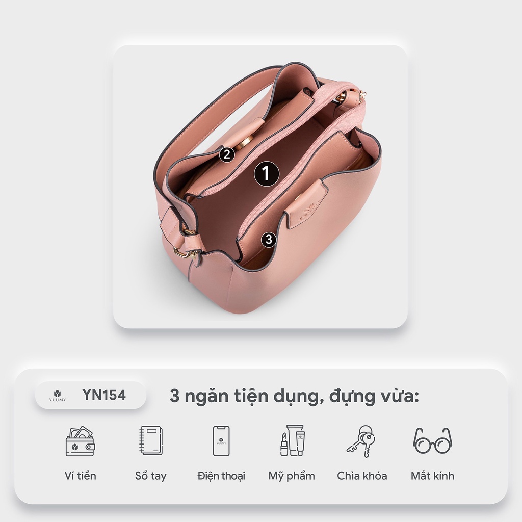 Túi đeo chéo nữ bầu bĩnh Yuumy YN154