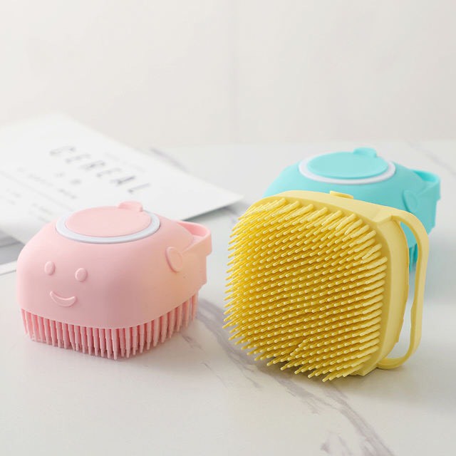 Bông Tắm Silicon Massage Cơ Thể, Tẩy Tế Bào Chết Có Chỗ Đựng Xà Phòng Tắm