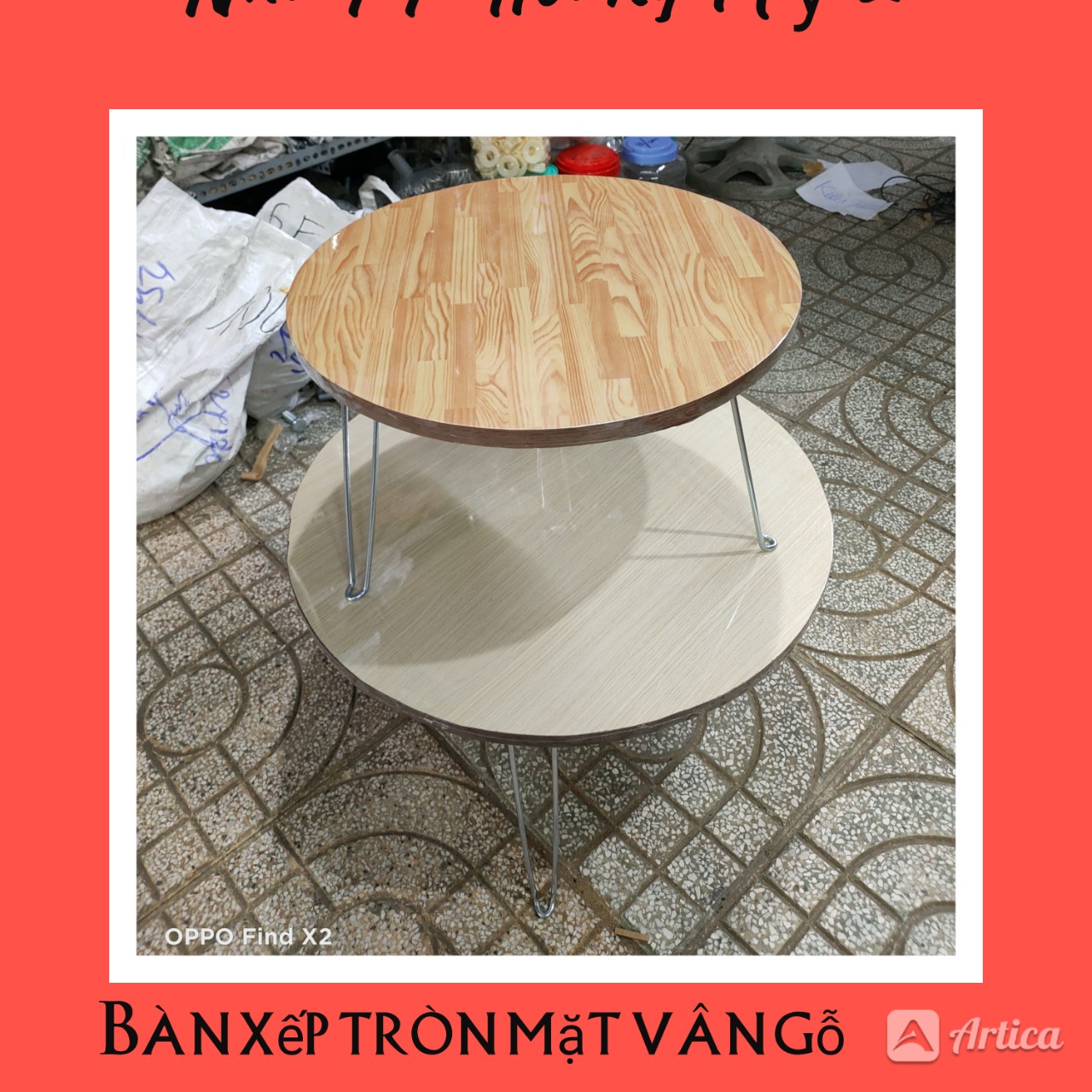 Bàn xếp học sinh tròn mặt vân gỗ
