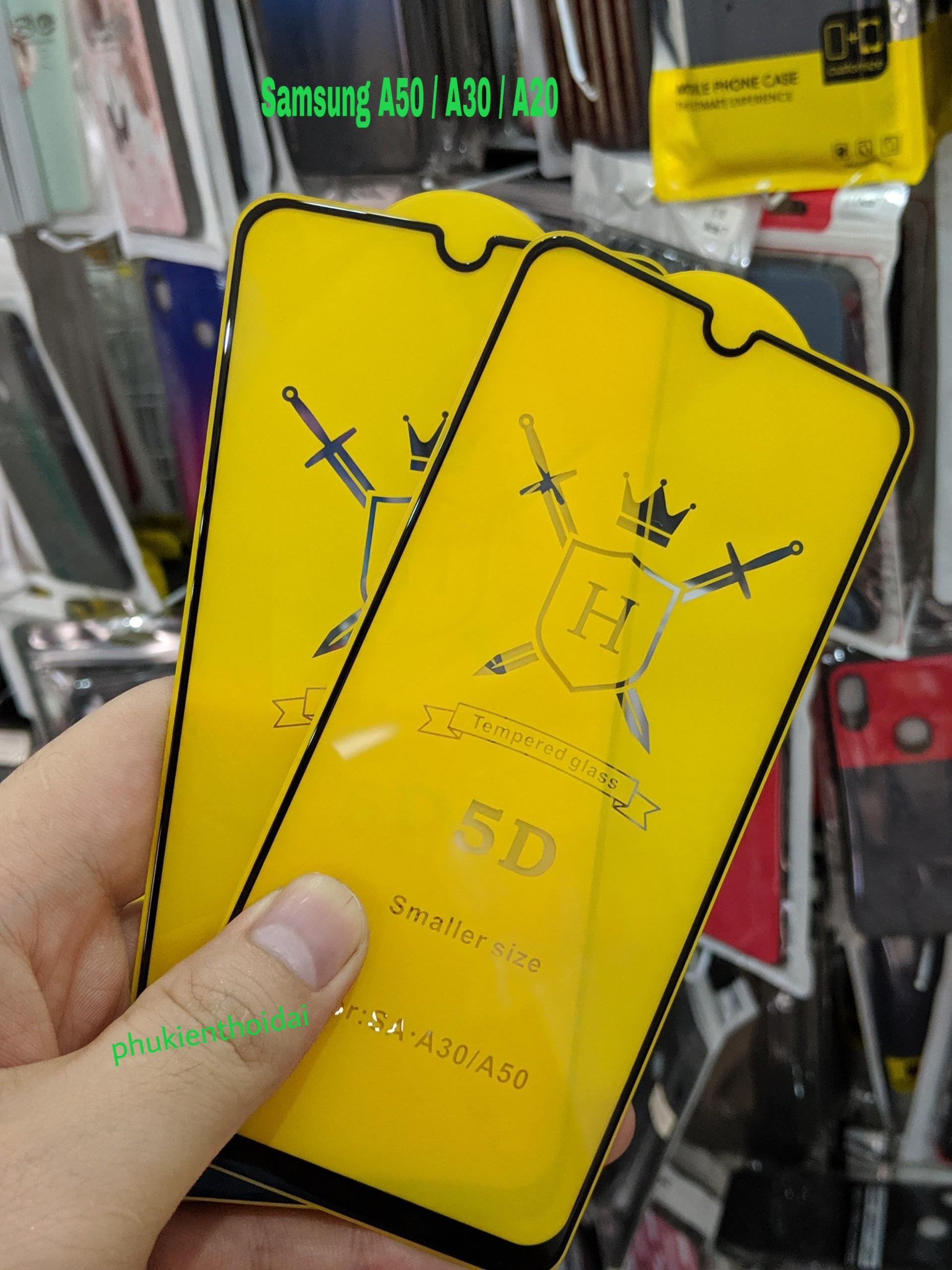 Kính cường lực 5D thế hệ mới viền mỏng cho Samsung Galaxy A50  A30  A20 A50s A30s dùng chung  full màn full keo ôm màn 2.5D t