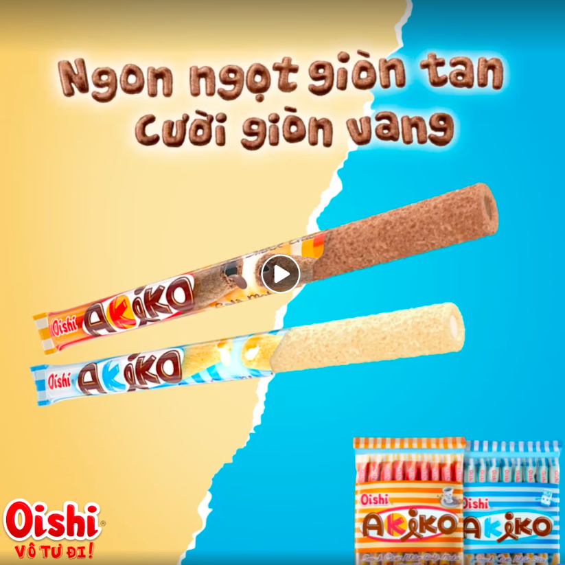 1 thùng 10 gói Snack que Akiko trộn vị 160g