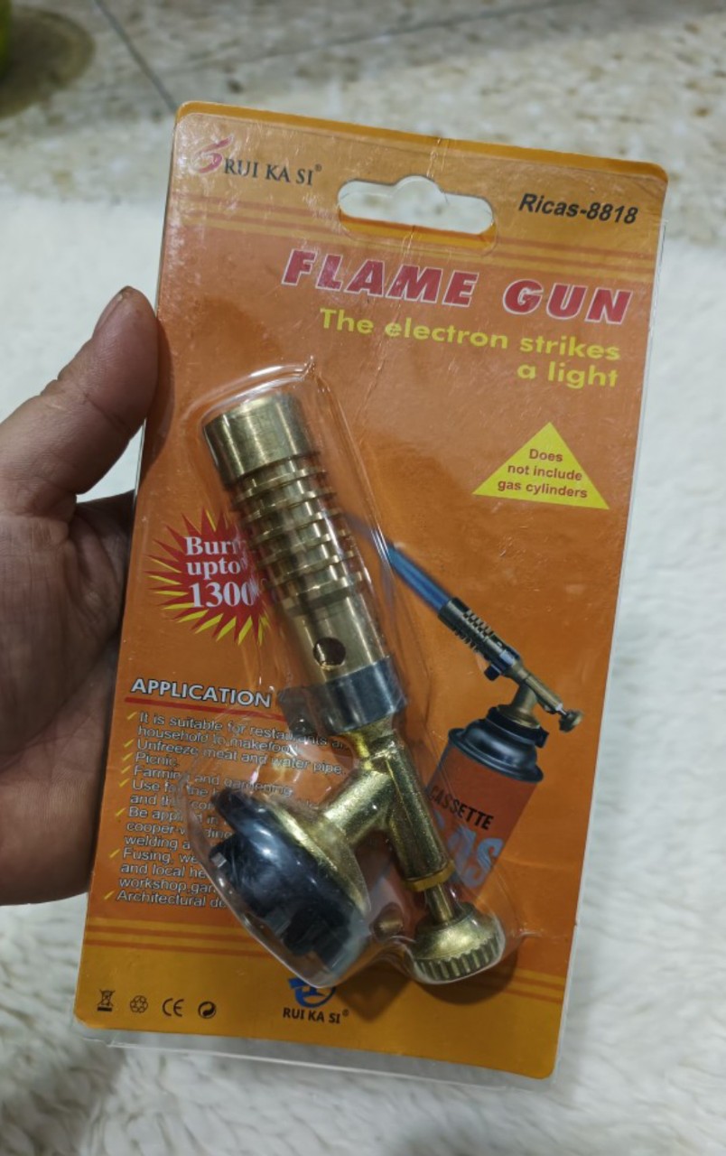 Đèn khò ga, đầu khò ga mini tự động mồi Gas thông minh - Khò ga đen cá mập.Cách làm mỏ hàn đồng, nóng cực nhanh bằng bình gas mini-khò gas,khò đồng