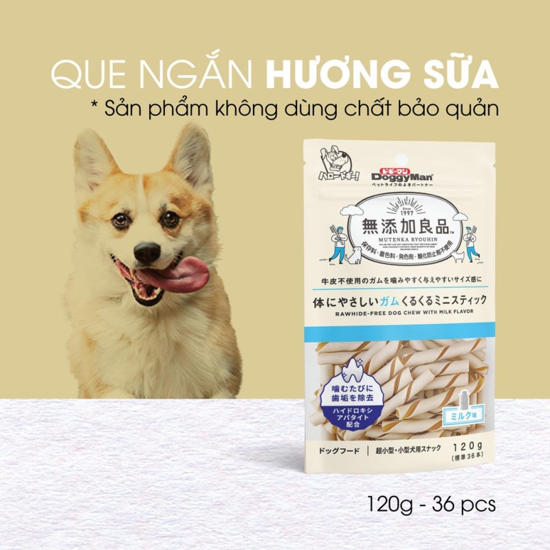 DOGGYMAN Snack hình que mini hương sữa không sử dụng chất bảo quản