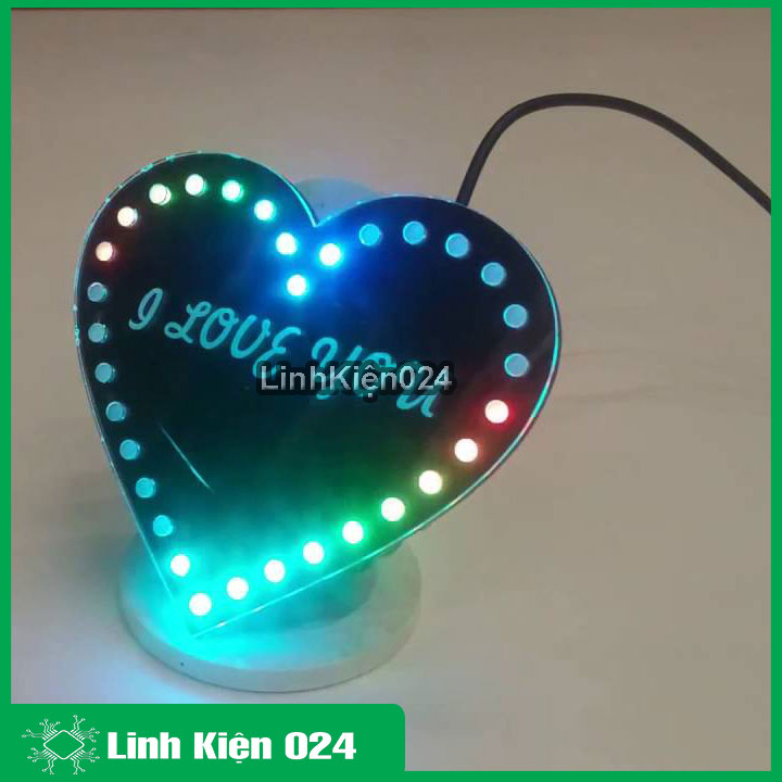 Mica trái tim 32 led/led rgb