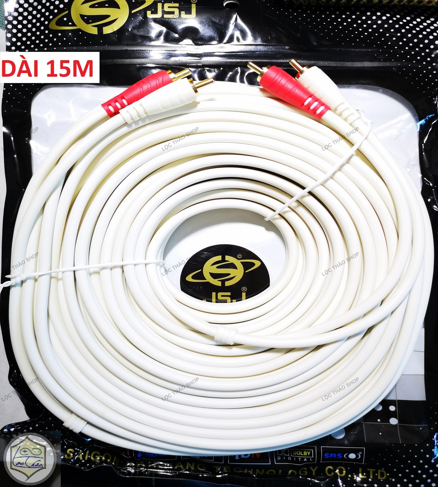 Cáp loa 4 đầu hoa sen AV dài 15M cao cấp (Dây loa AV 4 đầu)