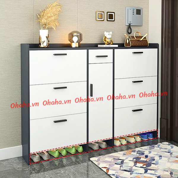 [ Freeship HCM]  [ Kèm ảnh thực tế ] Tủ giày thông minh siêu mỏng cao cấp Ohaha - TGCC023