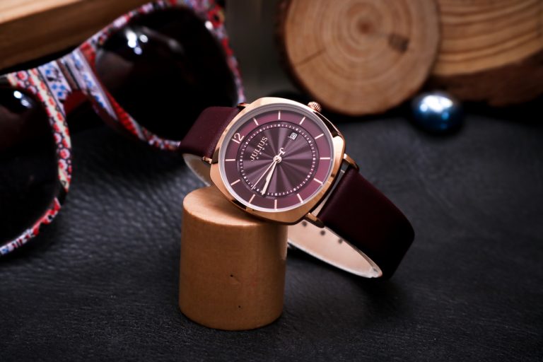 Đồng Hồ Nữ JA-1190LC Julius Hàn Quốc Dây Da (Đỏ)