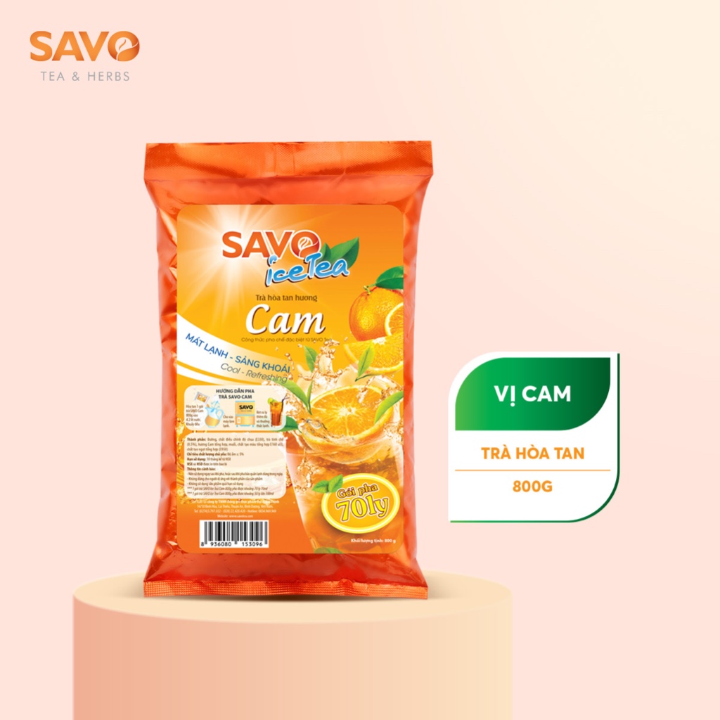 Trà Cam Hòa Tan SAVO (Orange Icetea) - Túi 800g