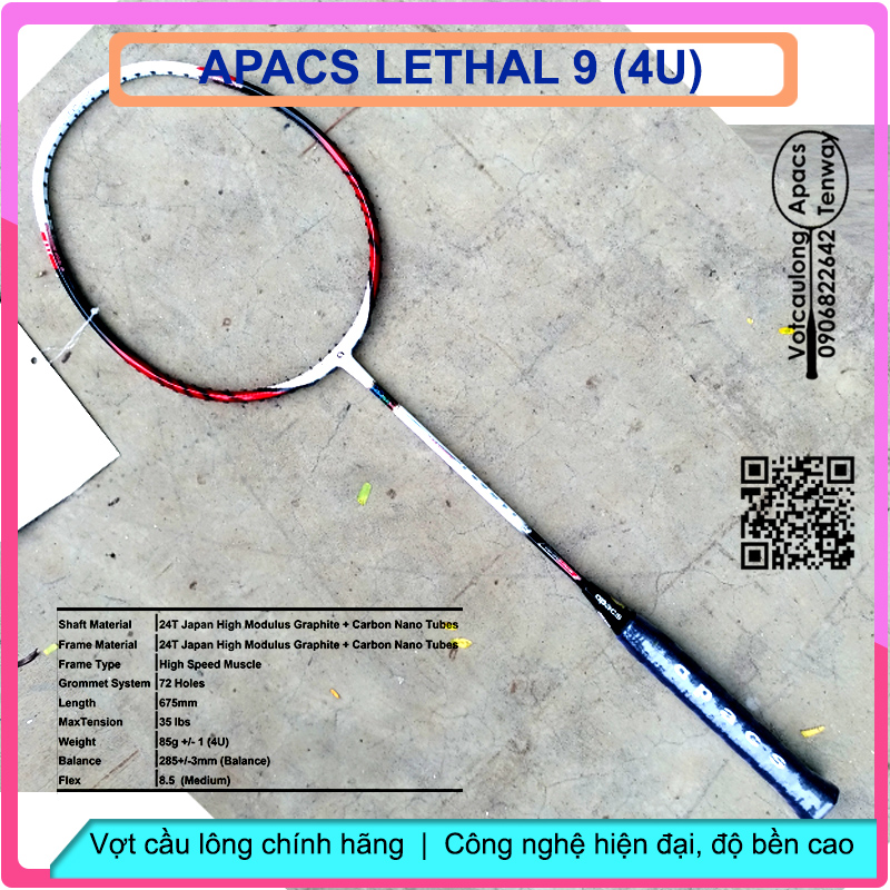 Vợt cầu lông Apacs Lethal 9 - 4U - Công nghệ NanoTube