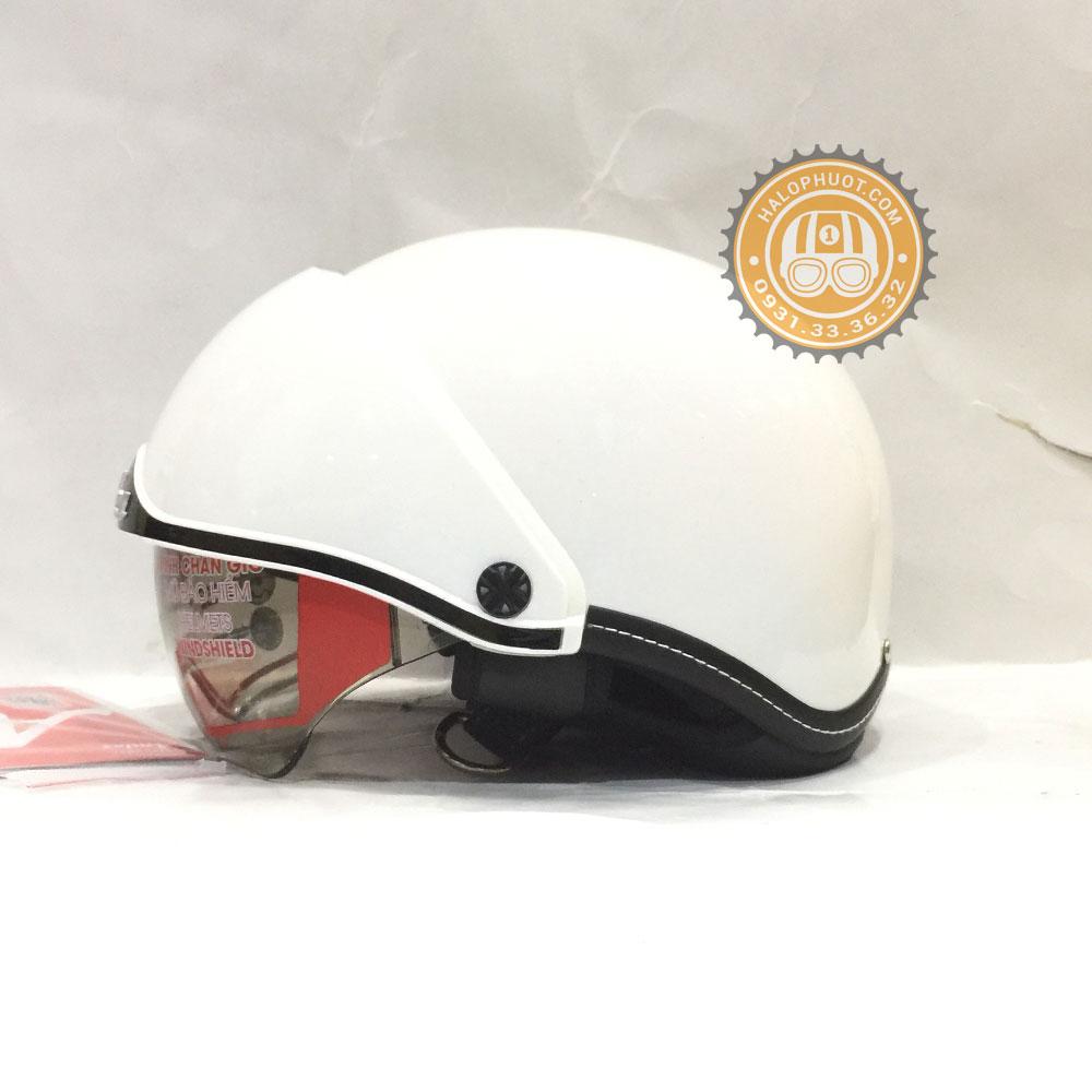 Nón bảo hiểm Andes 139 Kính Âm (Trắng Bóng)
