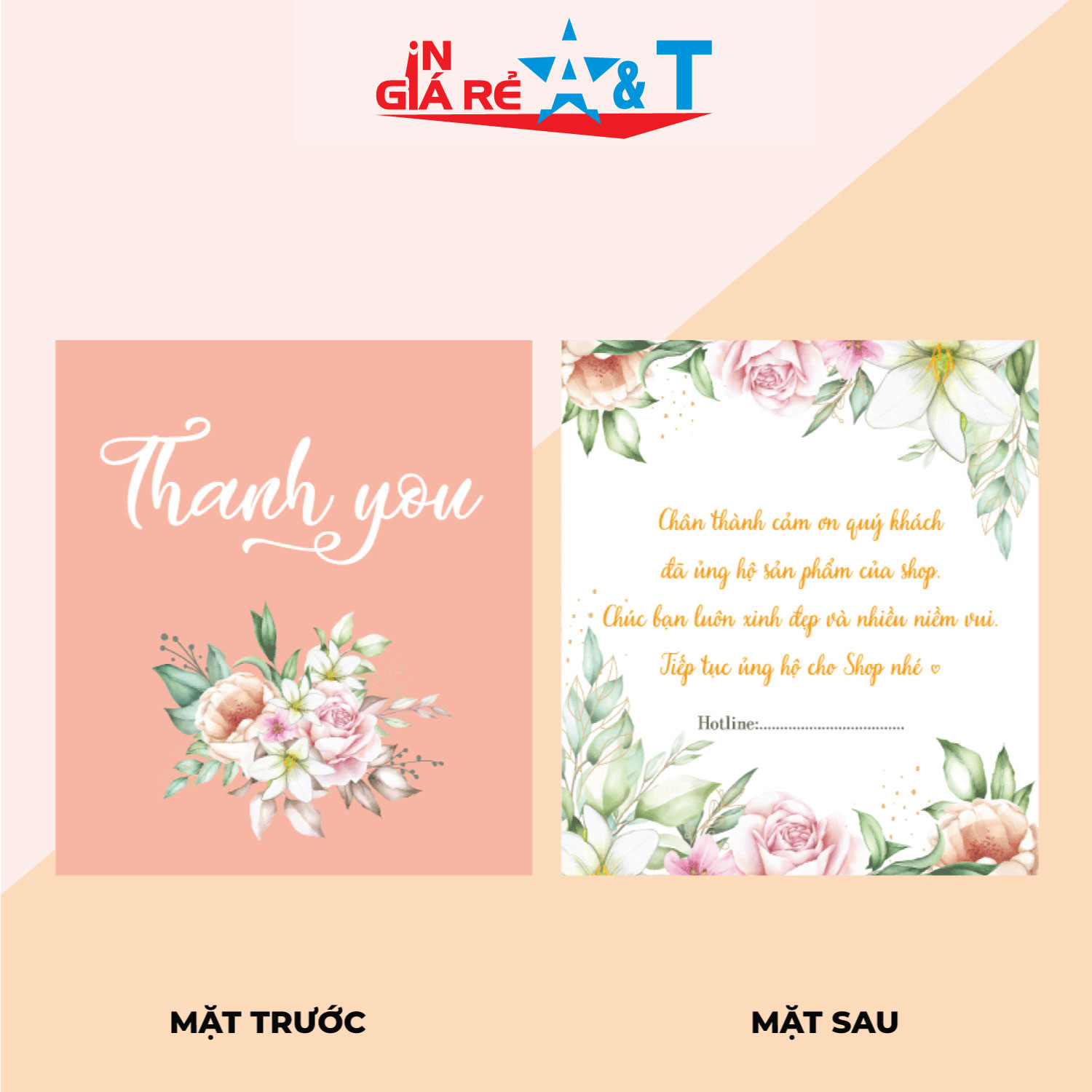 Hộp 100 card cám ơn, card Thank you sáng tạo độc đáo hợp trend dành riêng cho shop bán hàng size  9x5.4cm