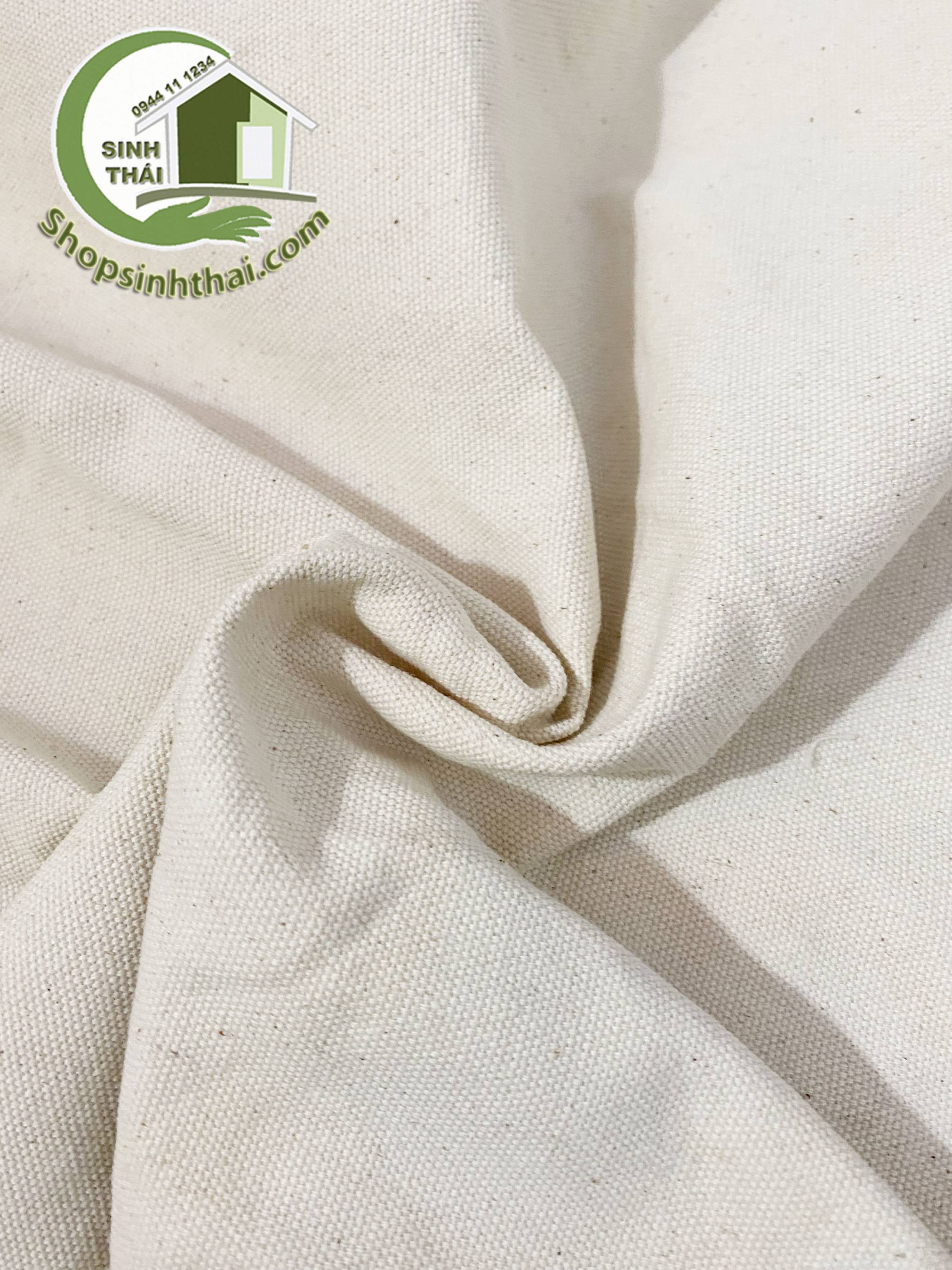 [HCM]Vải bố canvas trắng kem may túi xách rèm cửa in tranh làm phông nền chụp hình ảnh sản phẩm [ 1 mét x khổ 155cm ]