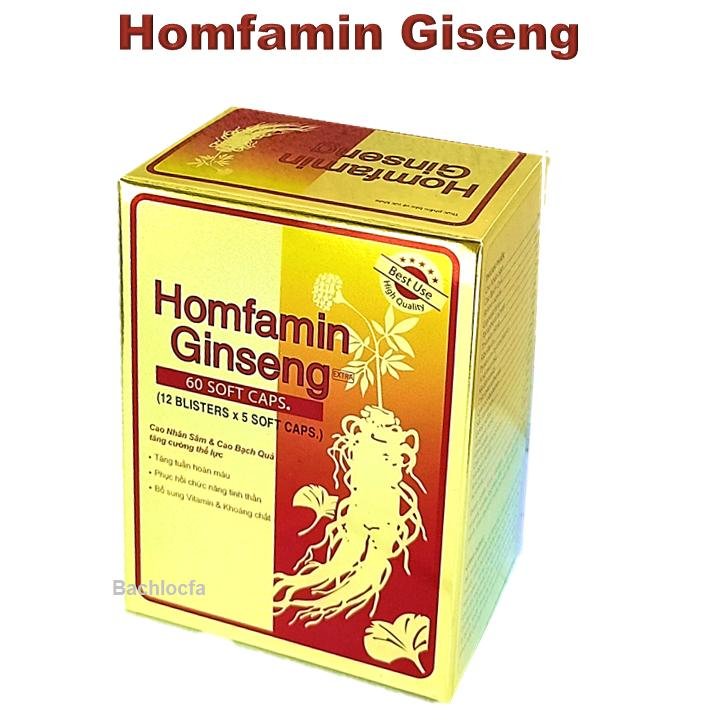 [Chính Hãng] Viên Uống Bồi Bổ Sức Khỏe Homfamin Ginseng Nhân Sâm - Tăng Cường Thể Lực