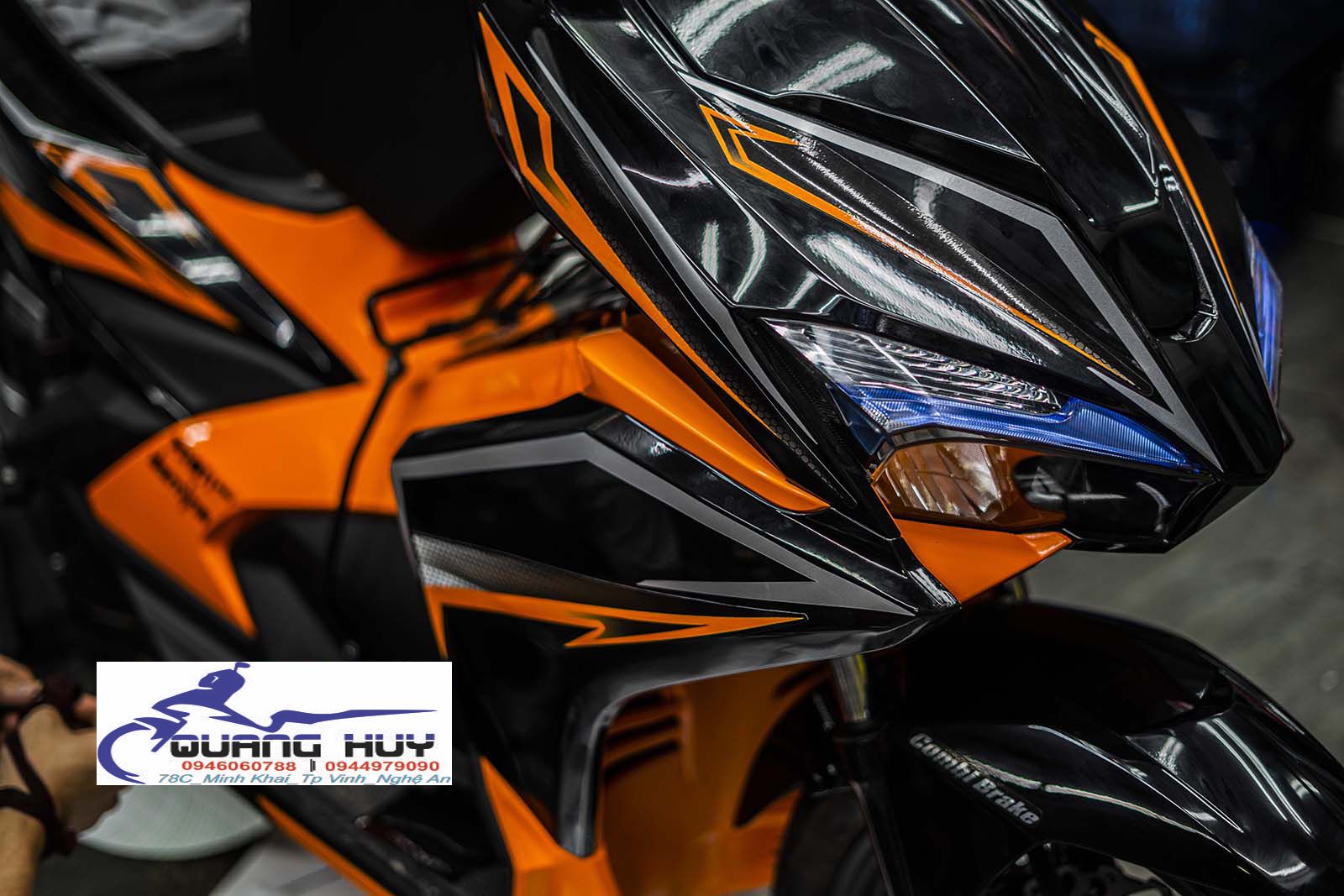 Tem Trùm Airblade Đen Cam,Team Decal AB 2016-2019