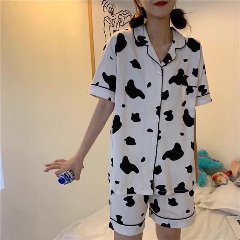 Set Bộ Pijama Bò Sữa ( Ảnh Thật)