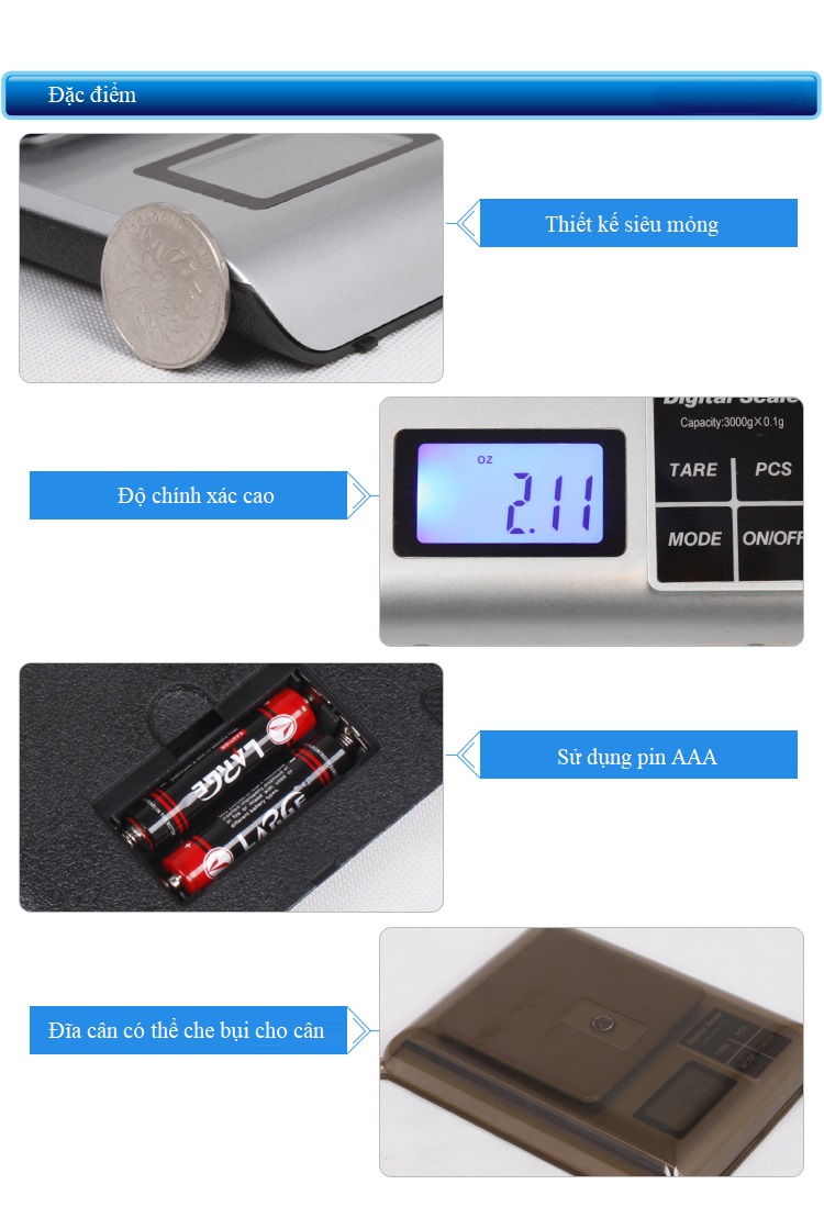 Cân tiểu ly 500g/0.1g DH-5KW ( CÂN CHUẨN, CHÍNH XÁC CAO )
