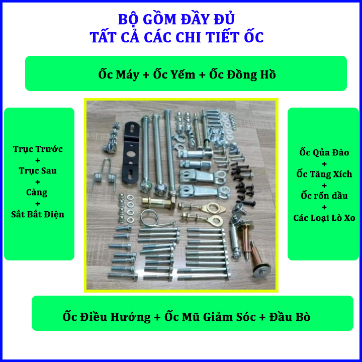 Bộ Ốc Xe Wave Hàng Thái Lan Cao Cấp Loại 1