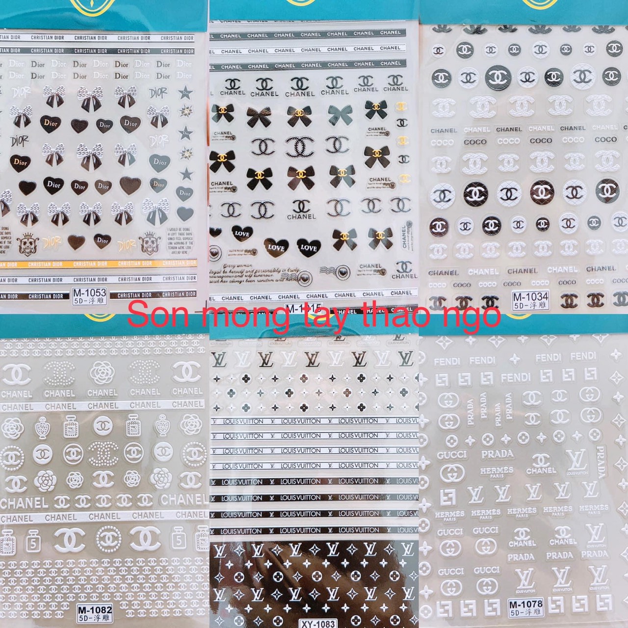 (Hàng mới về) Stick dán 5d, stick thương hiệu siêu dễ thương dành cho nail