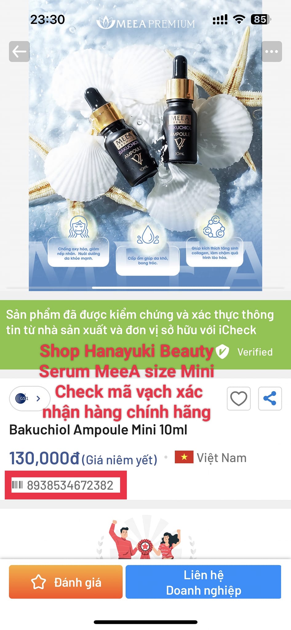 [TẶNG VOUCHER 8%+QUÀ] [Chính Hãng-Date 2027] Serum Tinh Chất Bakuchiol Ampoule V2 Meea Organic [MINI 10ML, LỚN 30ML]