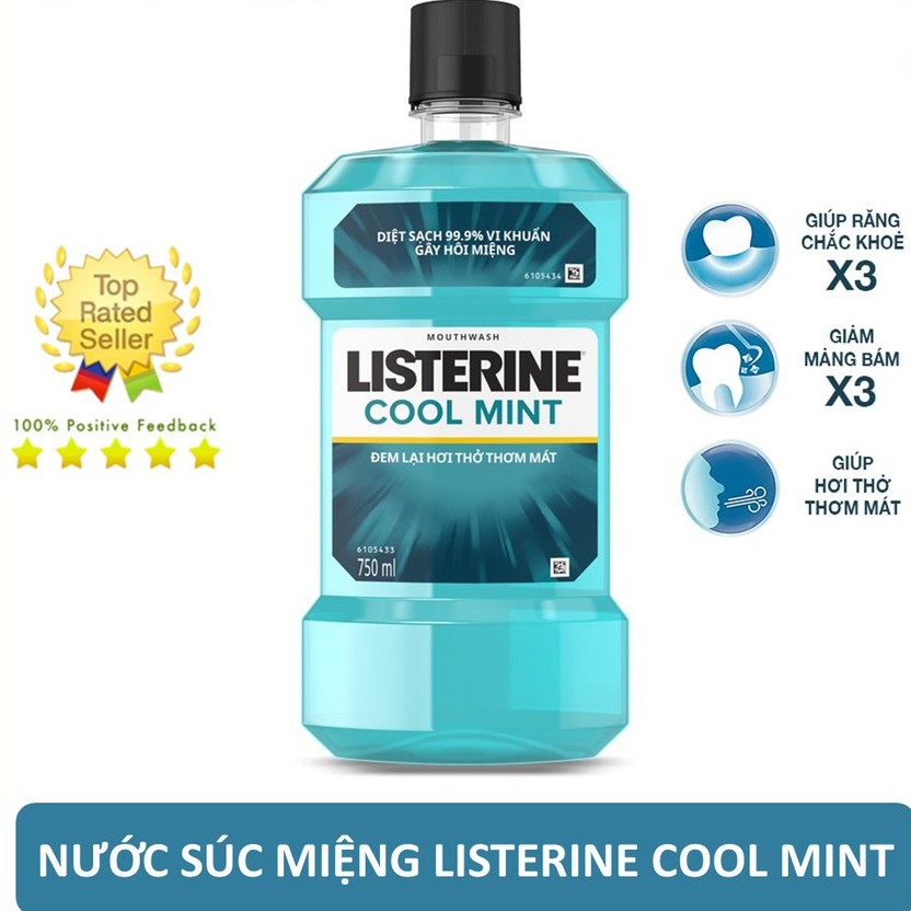 Nước súc miệng Listerine coolmint 250ml Thái Lan