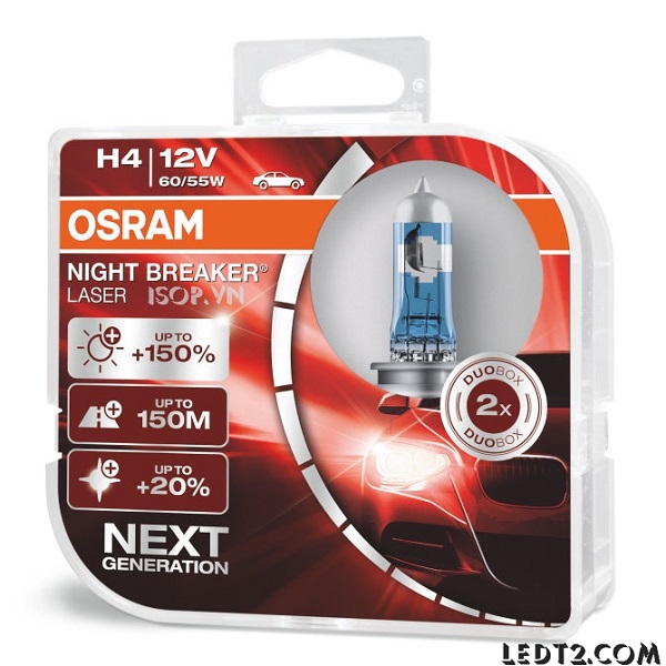 [LEDT2 ISOP] Đèn pha Halogen Osram Night Breaker Laser +150%