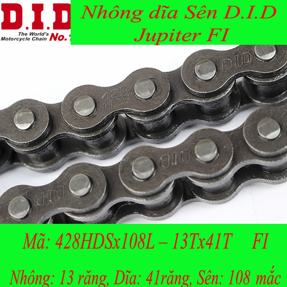 Nhông sên dĩa DID xe Jupiter Fi HDS (sên 10 ly)