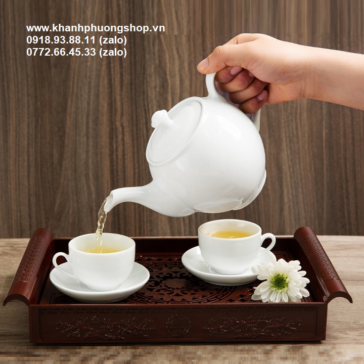 bộ ấm trà gốm sứ Minh Long - bộ ấm trà