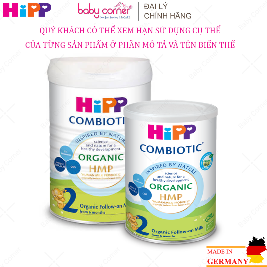 [HCM][HSD: 2024 - 2025] Sữa Bột Công Thức HIPP ORGANIC COMBIOTIC Số 2 (cho bé từ 6-12 tháng) lon 350g/ 800g