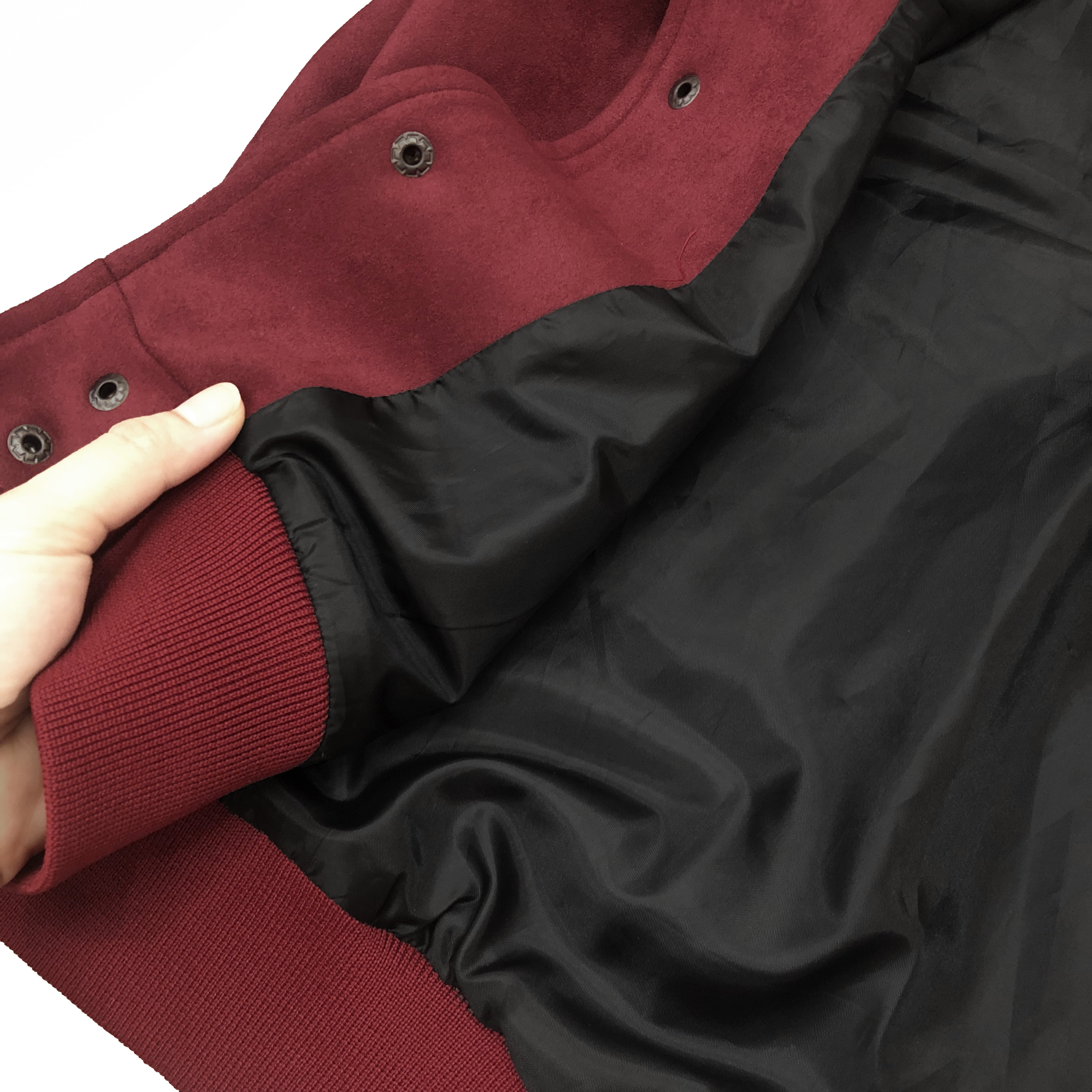 Áo bomber nam, áo khoác bomber da lộn phối day da.
