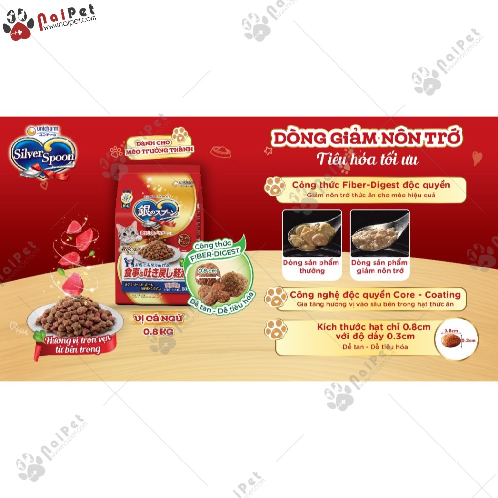 Thức Ăn Hạt Cho Mèo Mọi Lứa Tuổi Silver Spoon Hạt Nhật 1kg