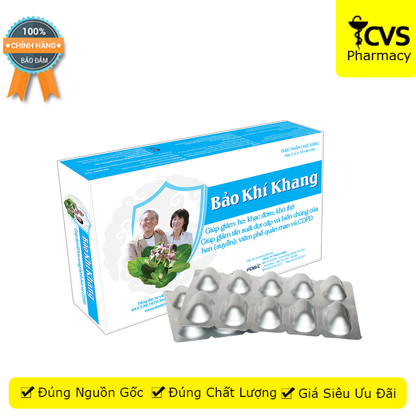 Bảo khí khang - Tăng cường sức khỏe hệ hô hấp Hộp 20 Viên