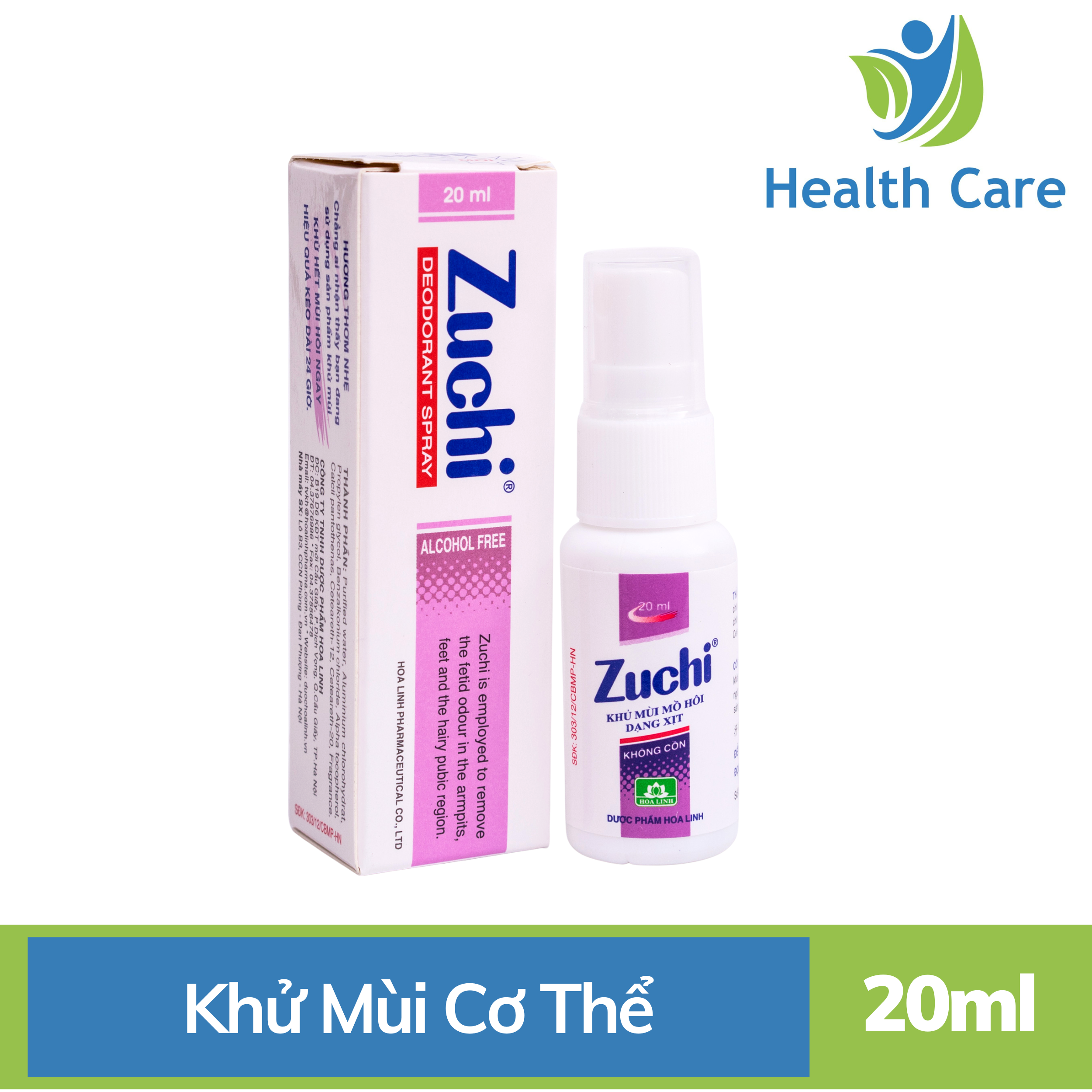 Zuchi- xịt khử mùi mồ hôi thảo dược 20ml/chai