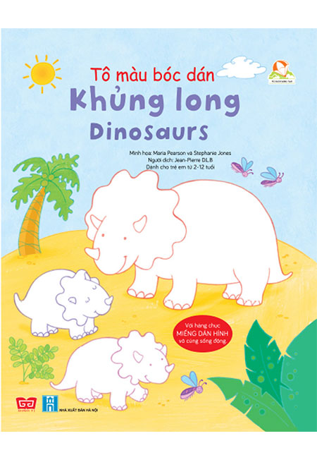 Sách - tô màu bóc dán - khủng long - phương nam book