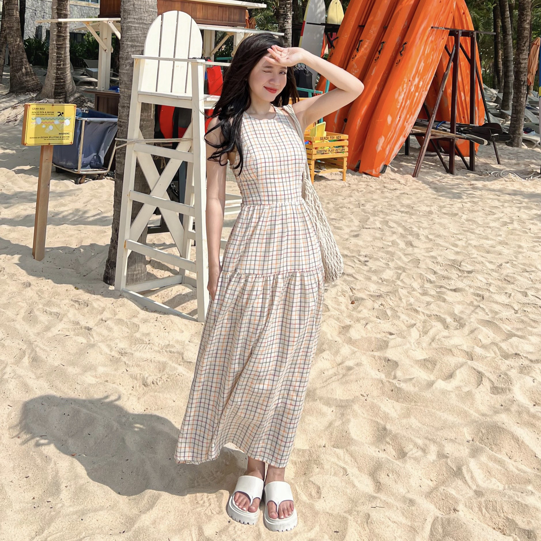 GOLA  - Đầm KATHRYN - Đầm dáng dài dây đan chéo sau lưng