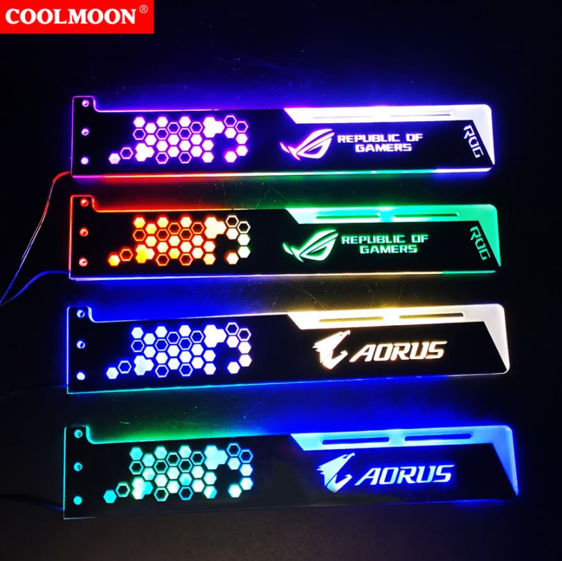 Giá Đỡ VGA Coolmoon Led RGB Độ Dài 28cm - Đồng Bộ Hub Coolmoon Auto