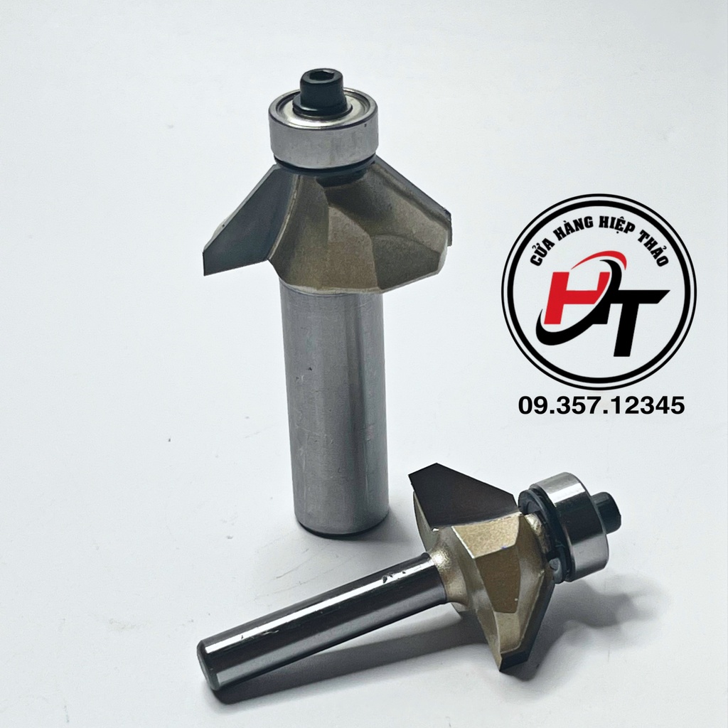 Mũi phay gỗ vát 45 độ có bi Tideway cao cấp 0203 MSVCB-45-TW