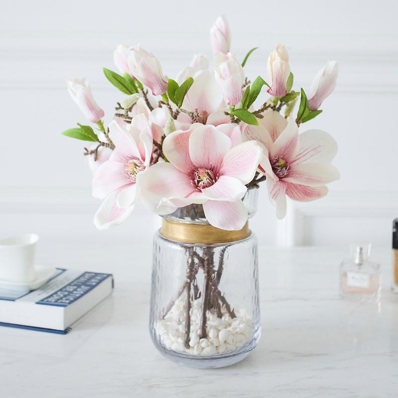 Tươi Kiểu Mỹ Hiện Đại Hoa Giả Magnolia Bó Hoa Tổng Thể Hoa Nghệ Thuật, Phòng Khách, Phòng Ngủ, Phòng Cửa Trước Kính Lọ Hoa Bình Cắm Hoa