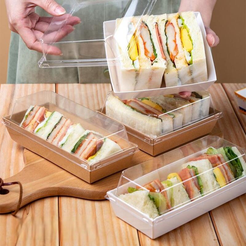 [HCM]Hộp nhựa đế giấy kraft (10 cái)