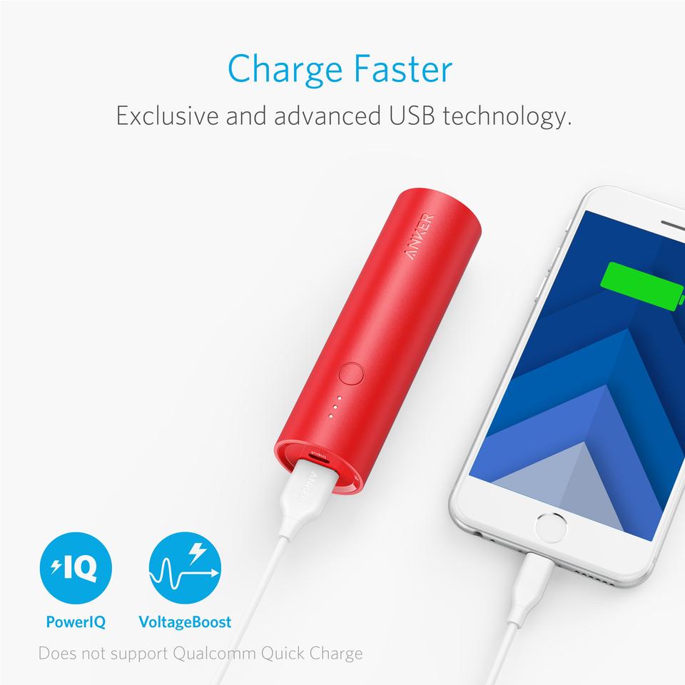 Pin sạc dự phòng Anker hình thỏi son PowerCore 5000mAh - A1109