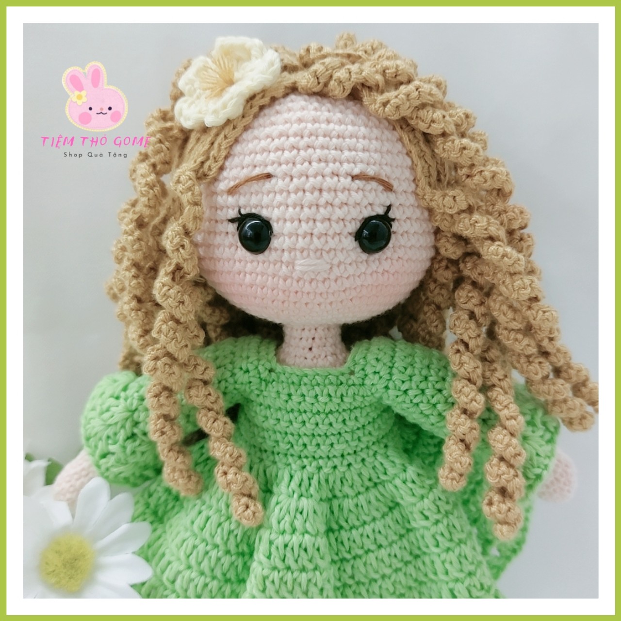 Búp bê len móc handmade - búp bê Rosaline 21 ( tạm hết hàng )