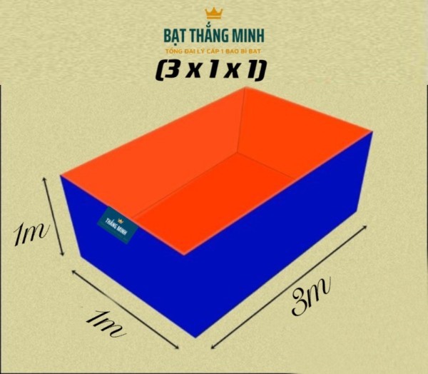 Bể chứa nước hay bể bạt lót ao - Bể Bạt cao cấp loại dày KT 3x1x1 dùng làm bể bơi, bể nuôi thủy sản - Bạt Thắng Minh