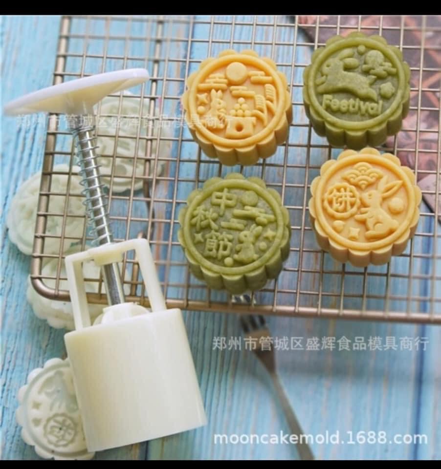 Bộ Khuân Làm Bánh Trung Thu 4 Miếng Hình Thù